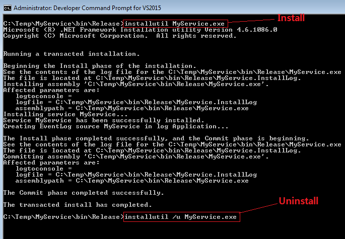 Windows Service Install